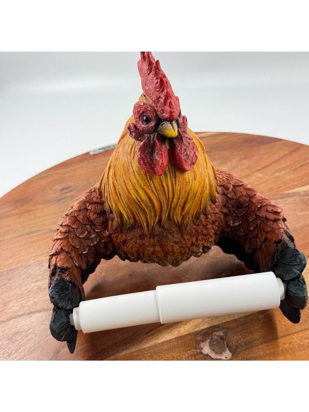 ROOSTER Helping Hand Toilet Tissue Holder Standard Size Realistic Chicken look